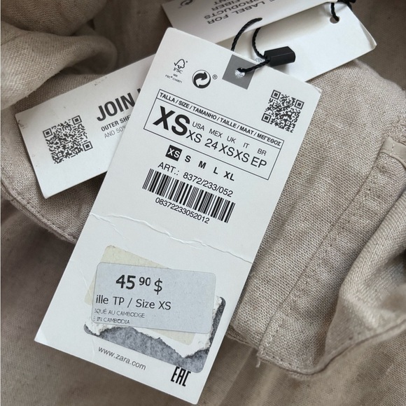 Zara Women's Tan A-Line Shorts - Picture 4 of 5